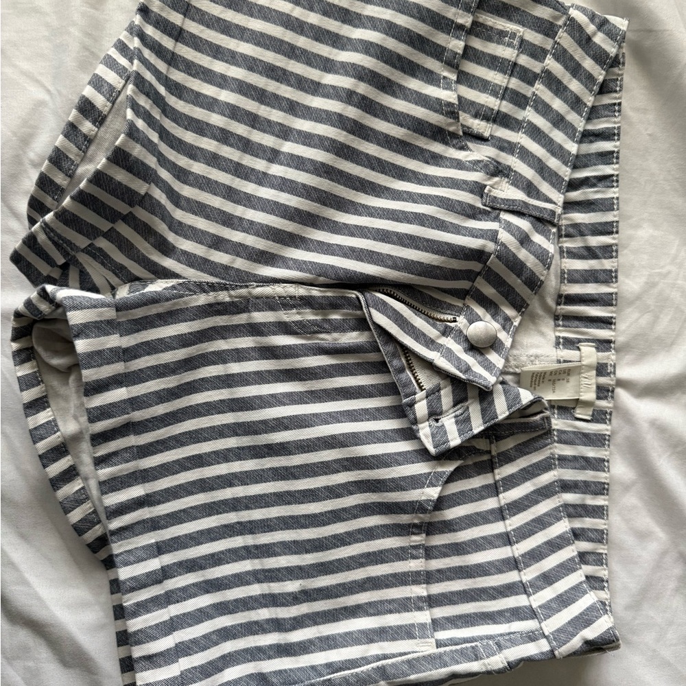 Striped Grey and White Shorts
